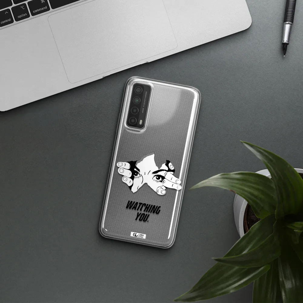 a hand with a hole in the wall Huawei P Smart 2021 Clear TPU Case