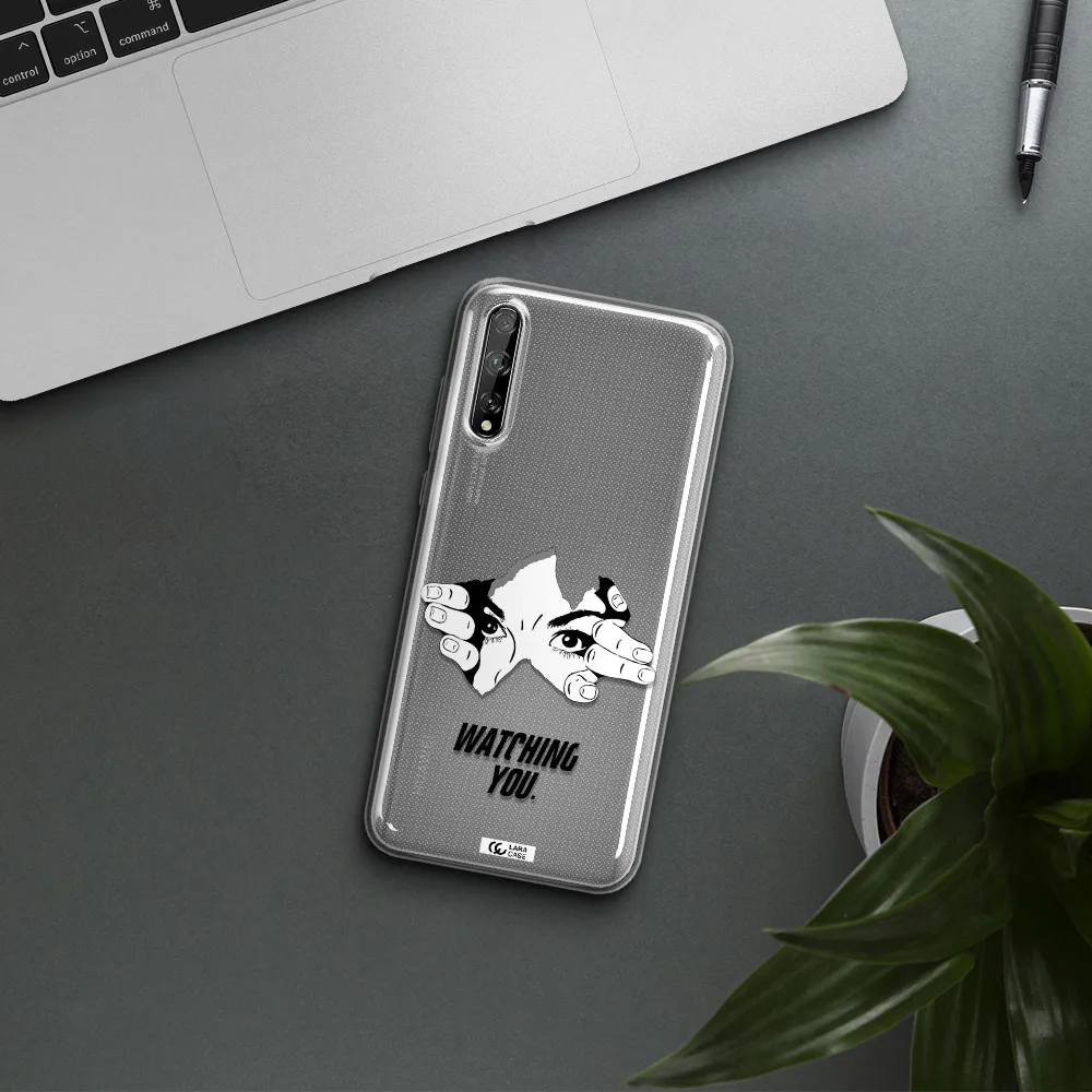 a hand with a hole in the wall Huawei P Smart S Clear TPU Case