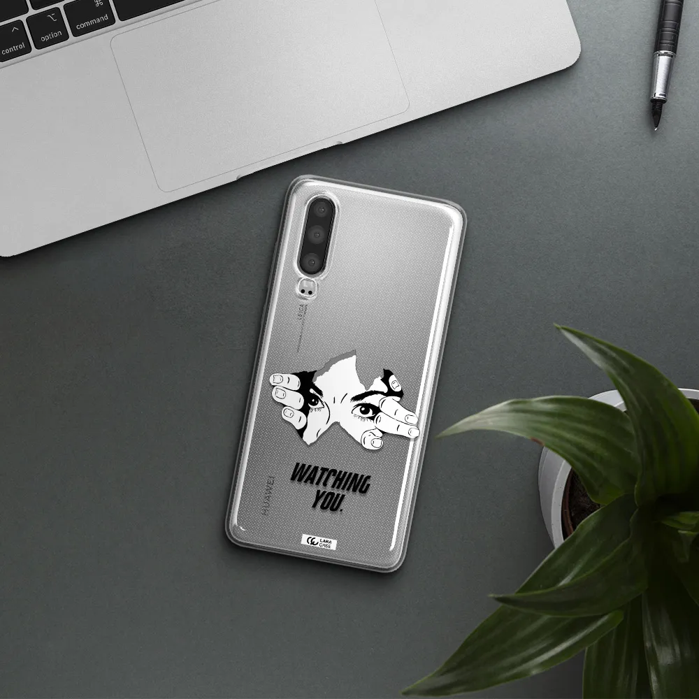 a hand with a hole in the wall Huawei P30 Clear TPU Case