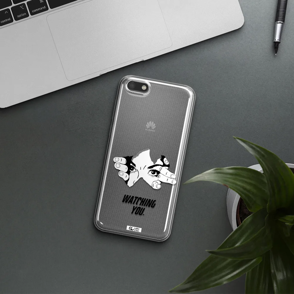 a hand with a hole in the wall Huawei Y5 2018 Clear TPU Case