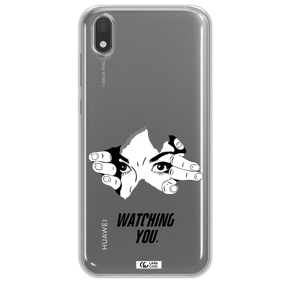 a hand with a hole in the wall Huawei Y5 2019 Clear TPU Case