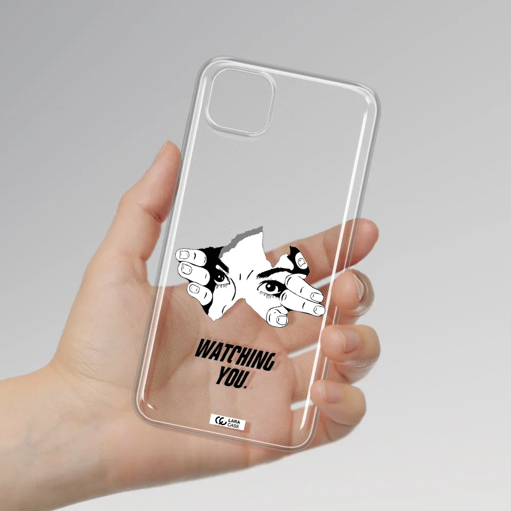a hand with a hole in the wall Huawei Y5P Clear TPU Case