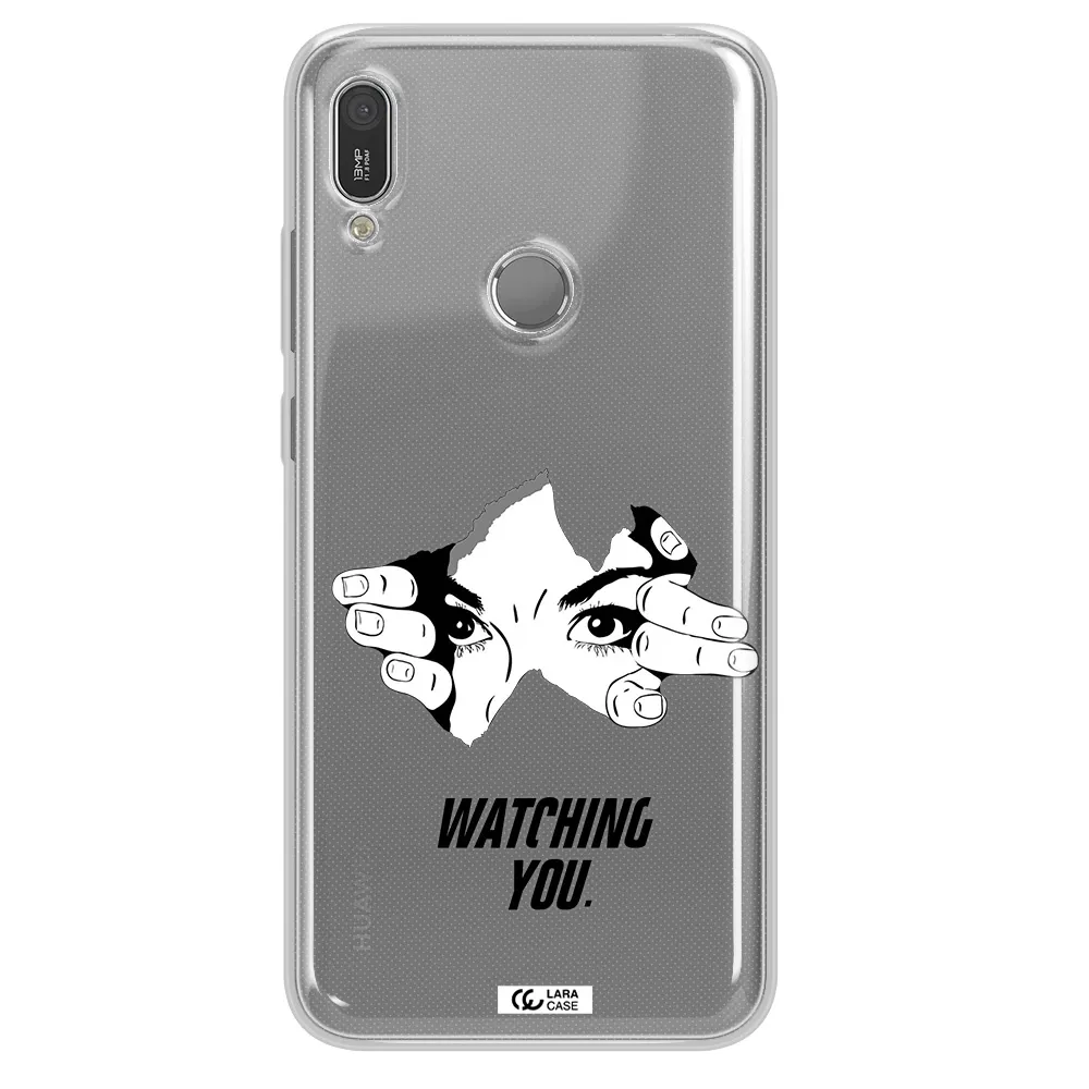 a hand with a hole in the wall Huawei Y6 2019 Clear TPU Case