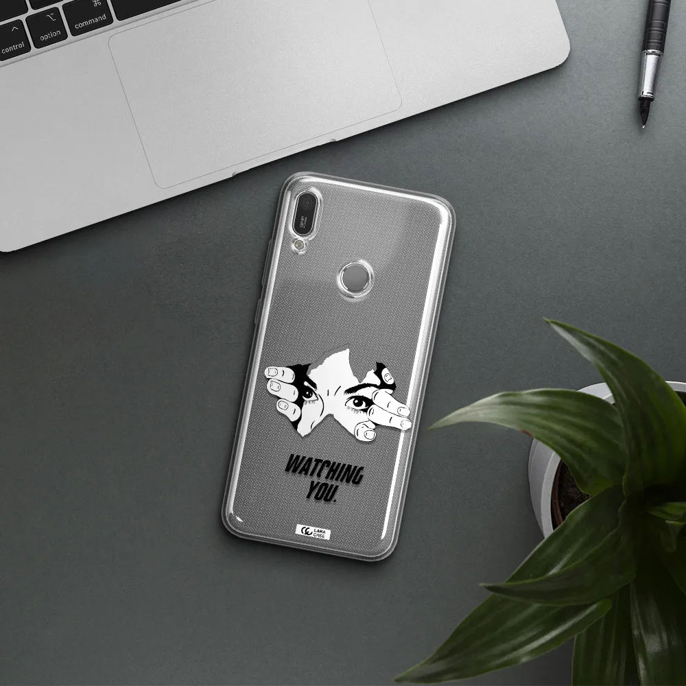 a hand with a hole in the wall Huawei Y6 2019 Clear TPU Case