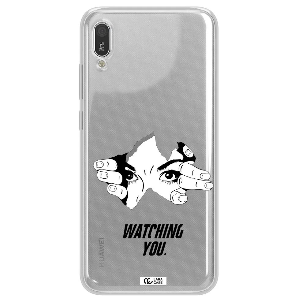 a hand with a hole in the wall Huawei Y6 Pro 2019 Clear TPU Case