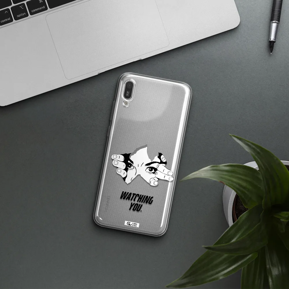 a hand with a hole in the wall Huawei Y6 Pro 2019 Clear TPU Case