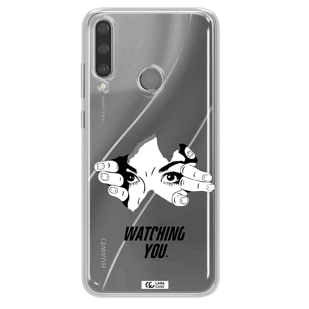 a hand with a hole in the wall Huawei Y6P Clear TPU Case