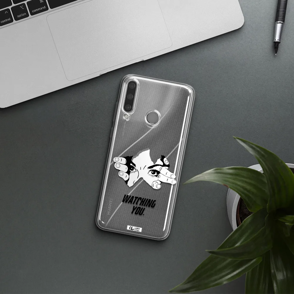 a hand with a hole in the wall Huawei Y6P Clear TPU Case