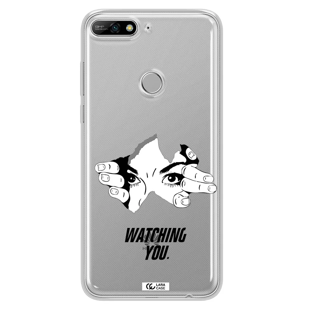 a hand with a hole in the wall Huawei Y7 2018 Clear TPU Case