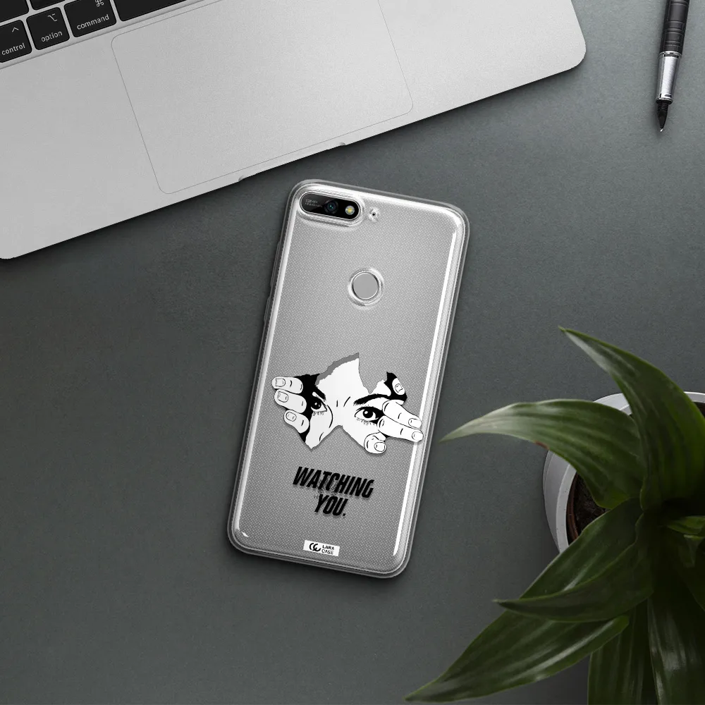 a hand with a hole in the wall Huawei Y7 2018 Clear TPU Case