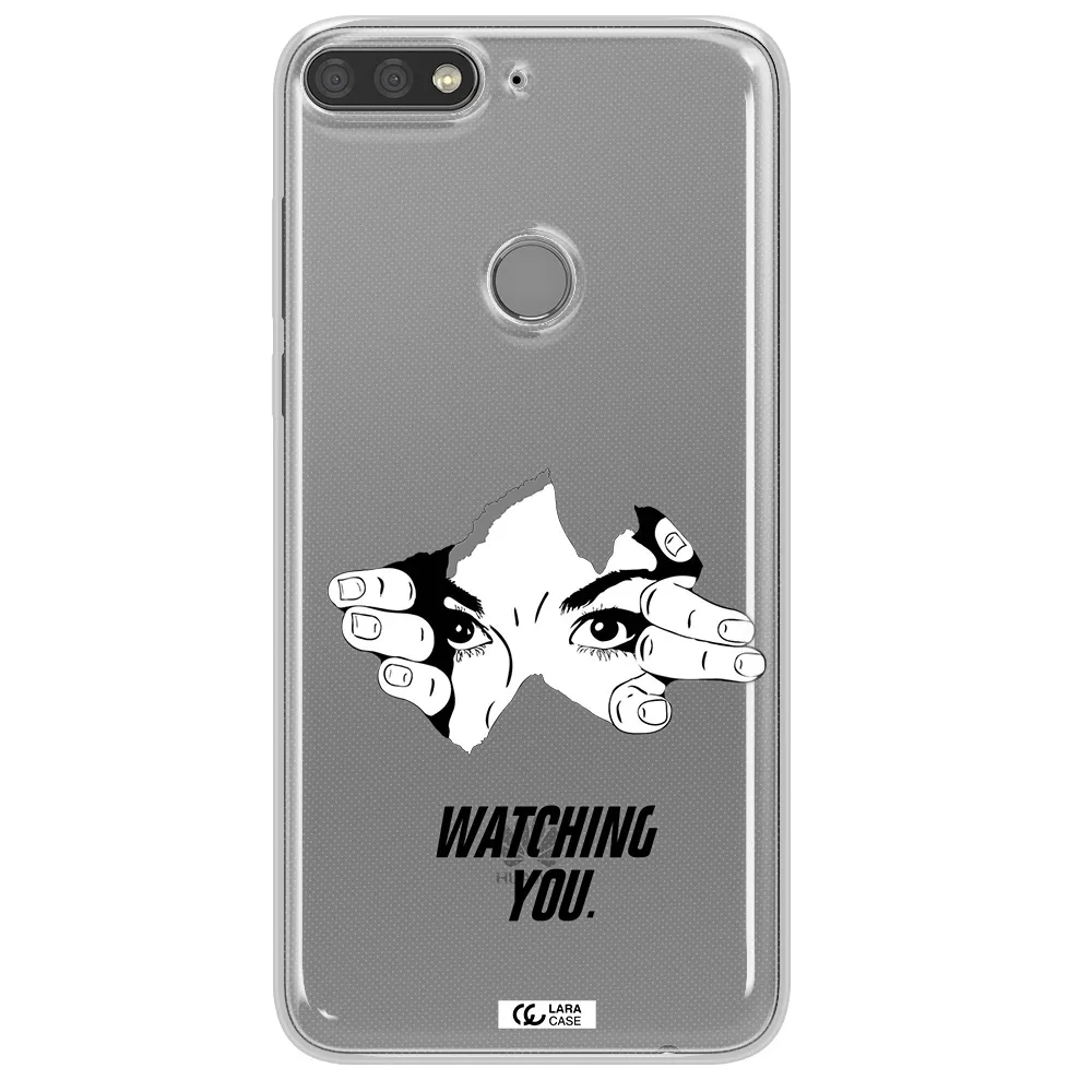 a hand with a hole in the wall Huawei Y7 Prime 2018 Clear TPU Case