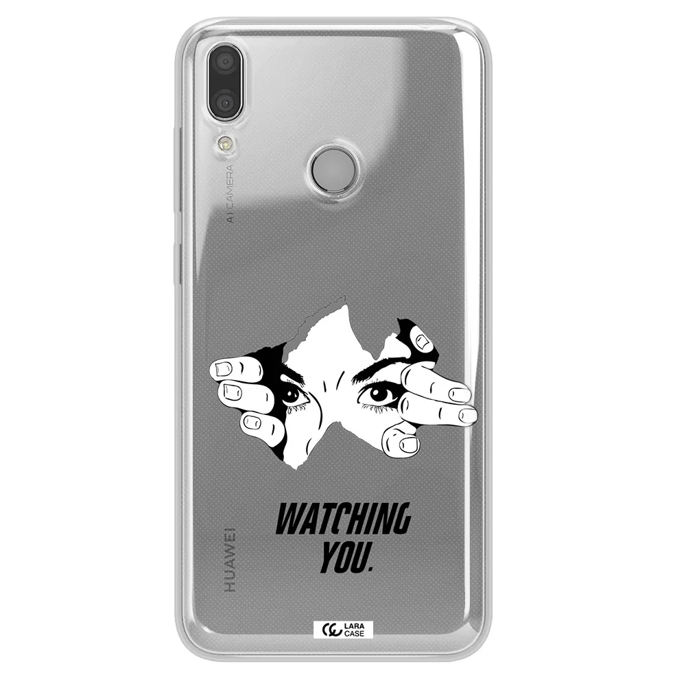 a hand with a hole in the wall Huawei Y9 2019 Clear TPU Case