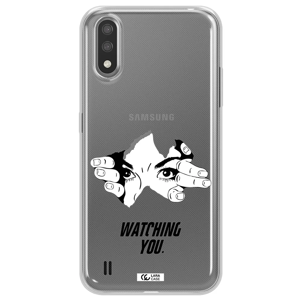 a hand with a hole in the wall Samsung A01 Clear TPU Case