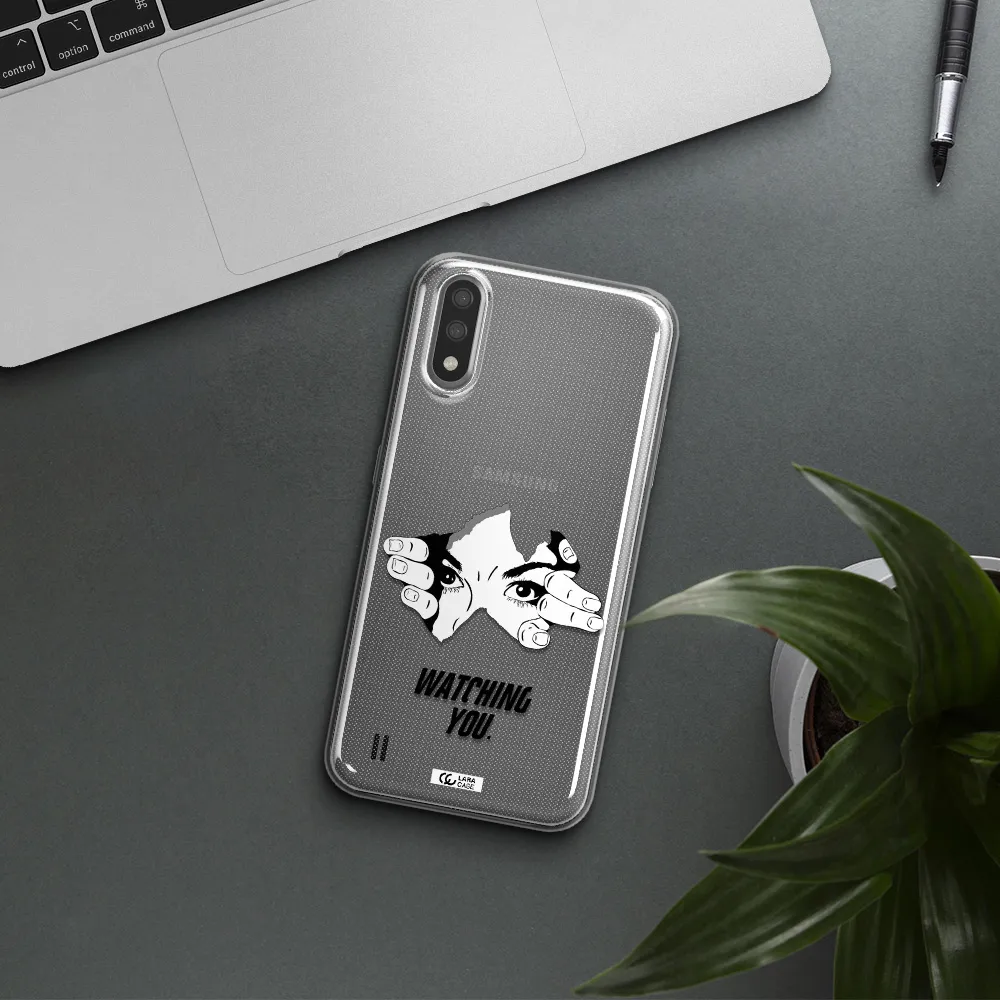 a hand with a hole in the wall Samsung A01 Clear TPU Case