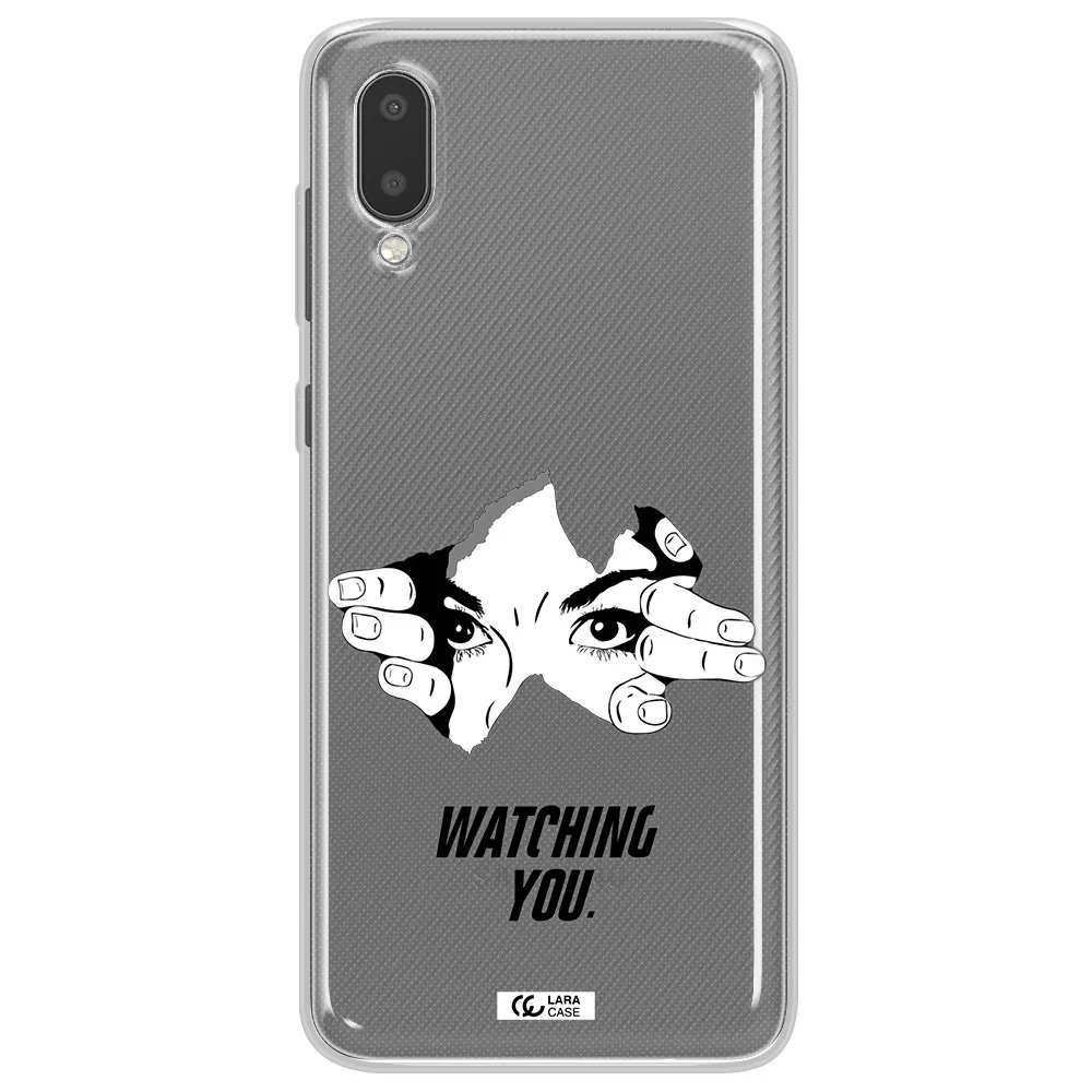 a hand with a hole in the wall Samsung A02 Clear TPU Case