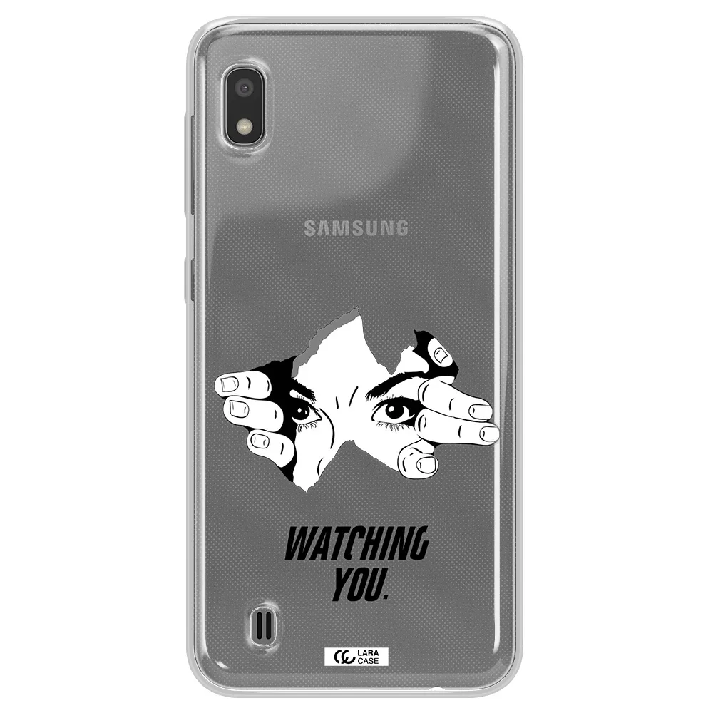 a hand with a hole in the wall Samsung A10 Clear TPU Case