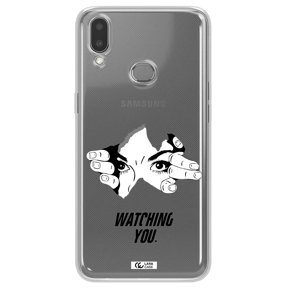 a hand with a hole in the wall Samsung A10S Clear TPU Case