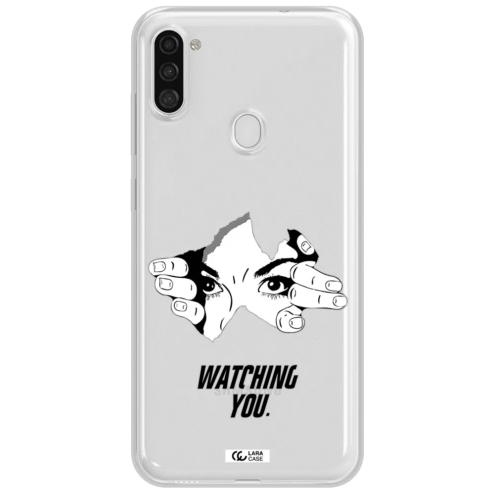 a hand with a hole in the wall Samsung A11 Clear TPU Case