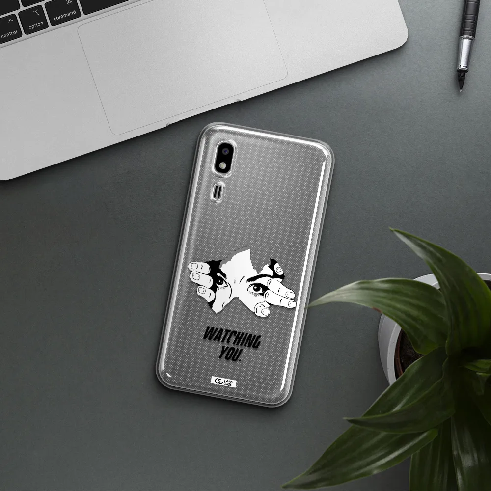 a hand with a hole in the wall Samsung A2 Core Clear TPU Case