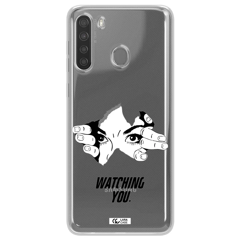 a hand with a hole in the wall Samsung A21 Clear TPU Case