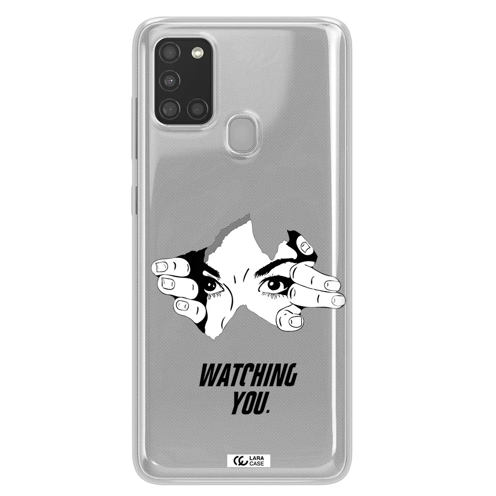 a hand with a hole in the wall Samsung A21S Clear TPU Case