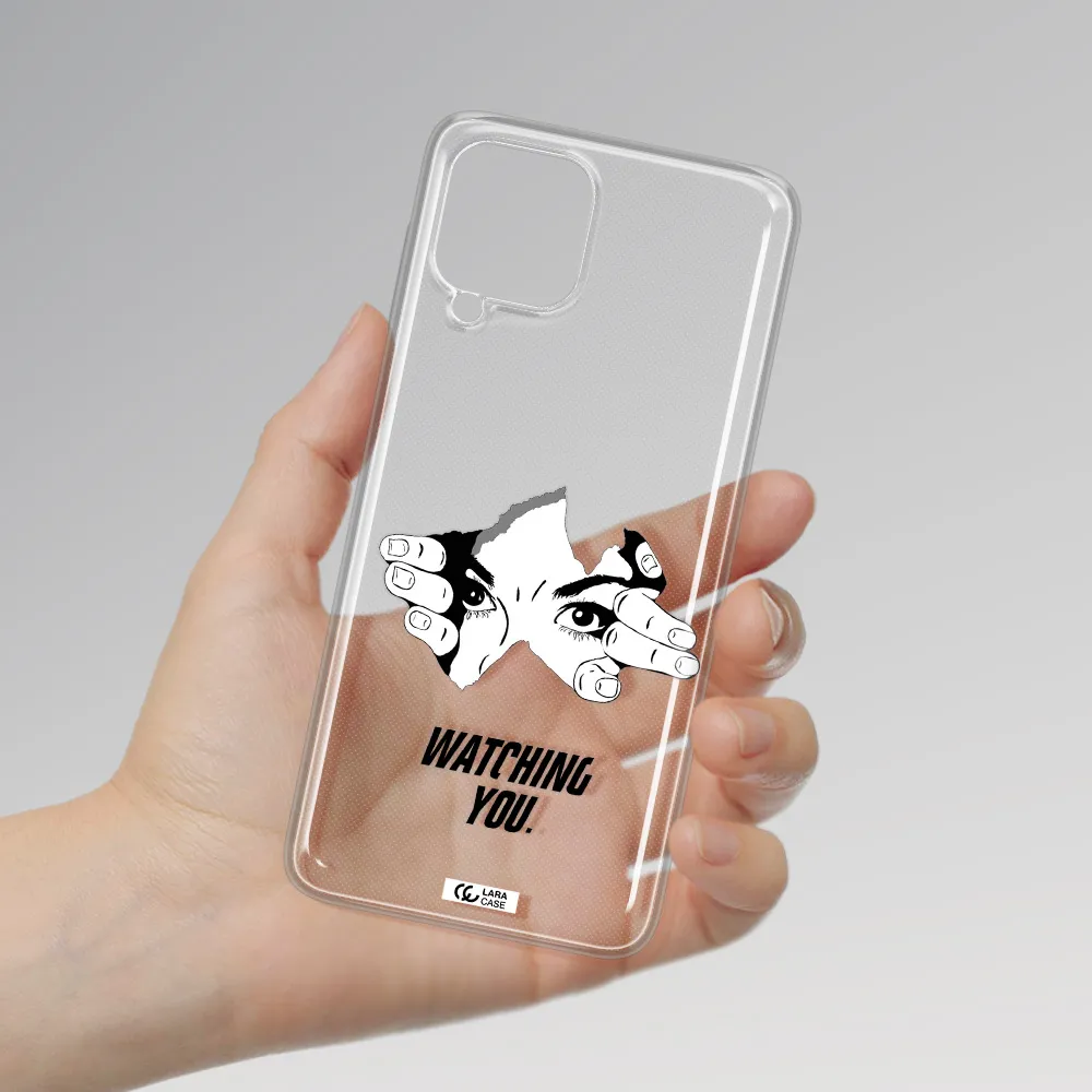 a hand with a hole in the wall Samsung A22 4g Clear TPU Case