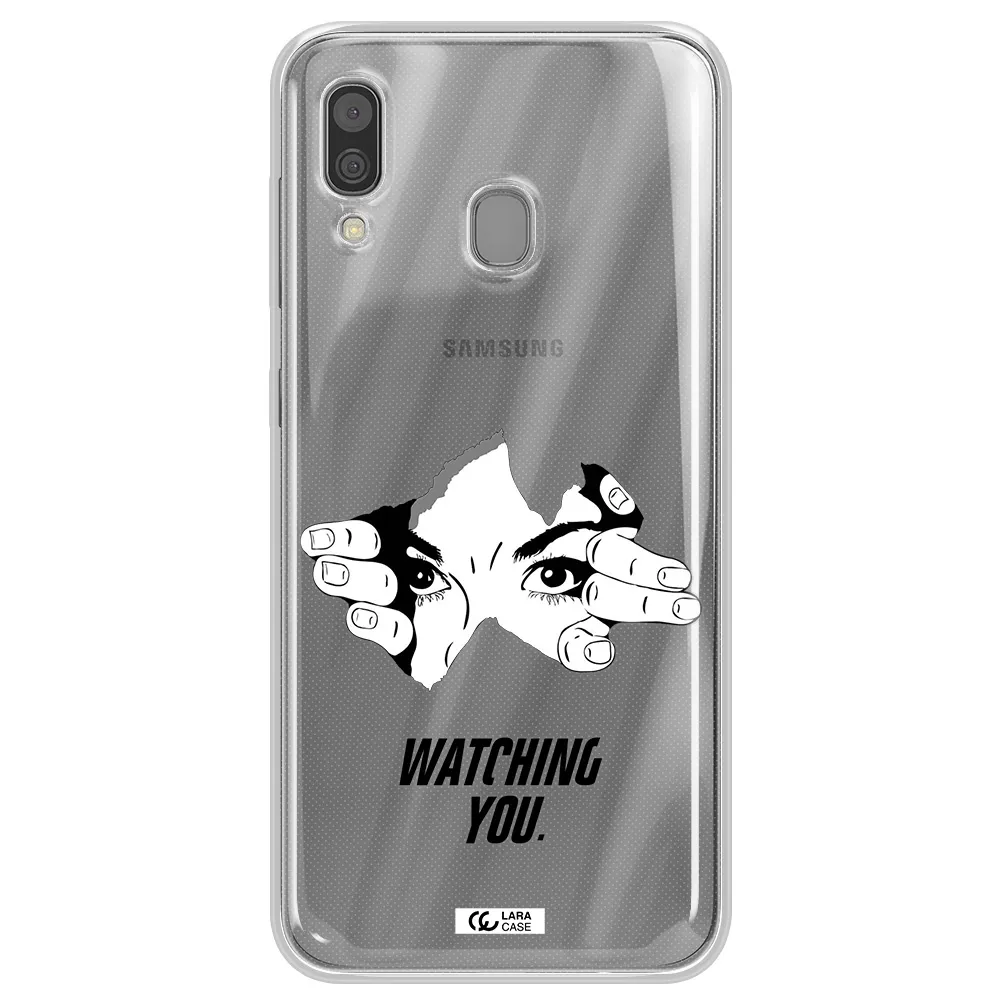 a hand with a hole in the wall Samsung A30 Clear TPU Case