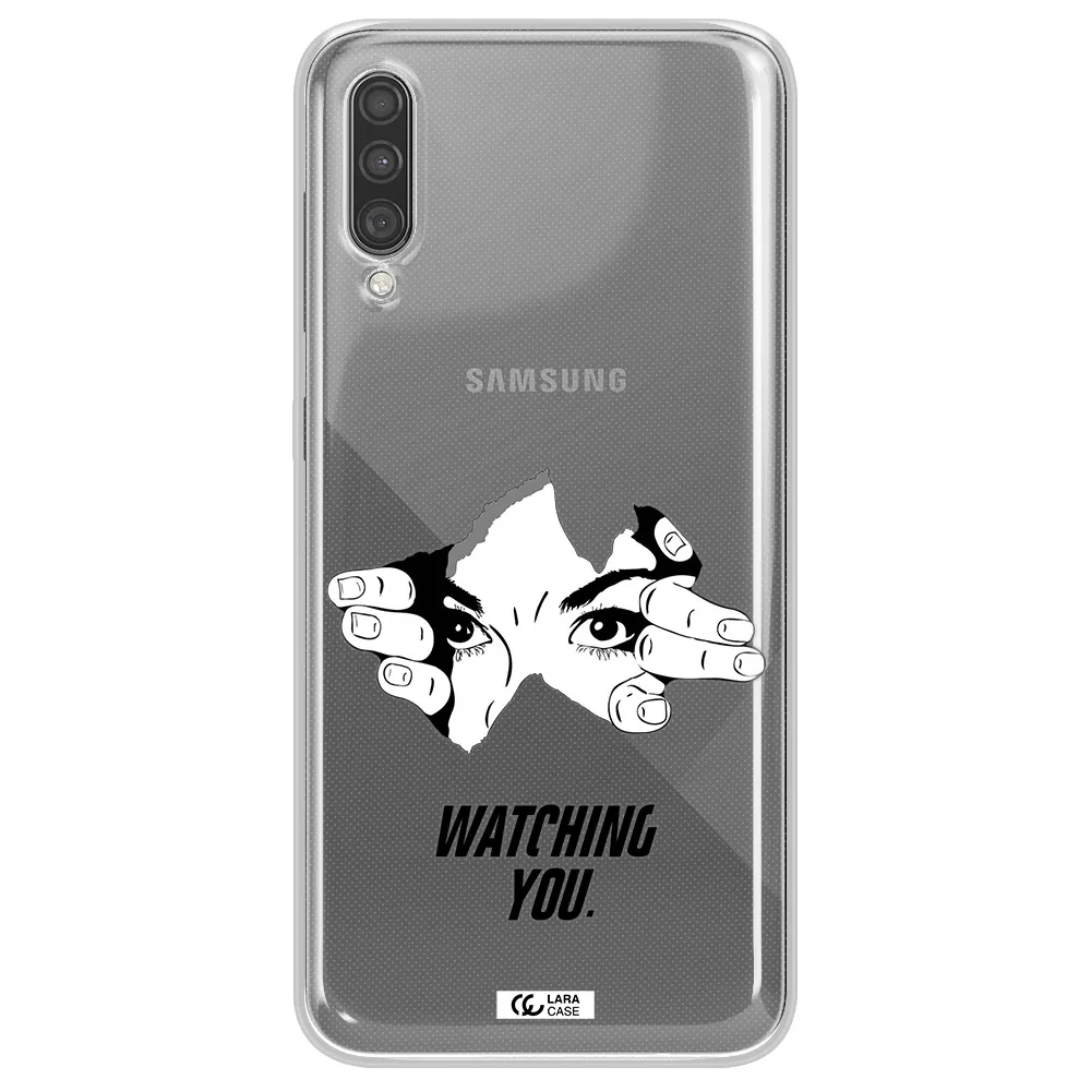 a hand with a hole in the wall Samsung A30S Clear TPU Case