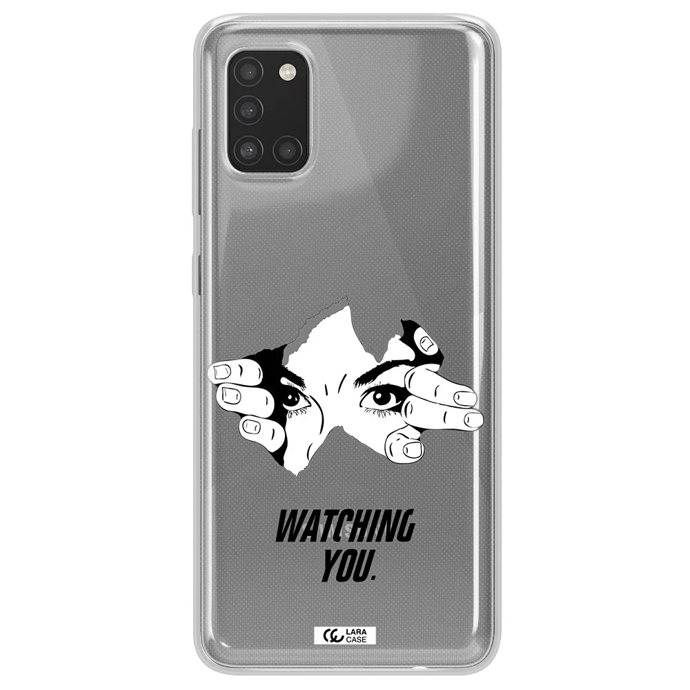 a hand with a hole in the wall Samsung A31 Clear TPU Case