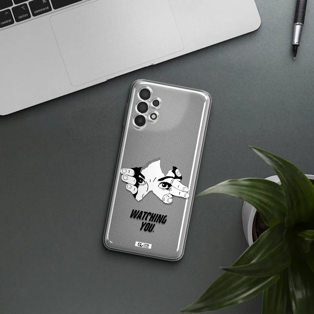 a hand with a hole in the wall Samsung A32 Clear TPU Case