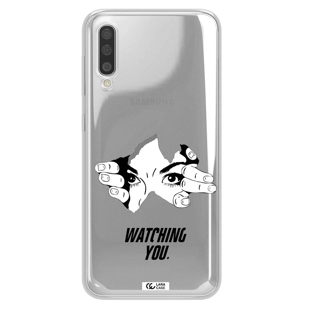 a hand with a hole in the wall Samsung A50 Clear TPU Case