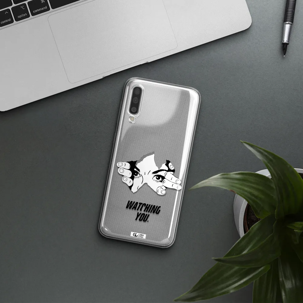 a hand with a hole in the wall Samsung A50 Clear TPU Case