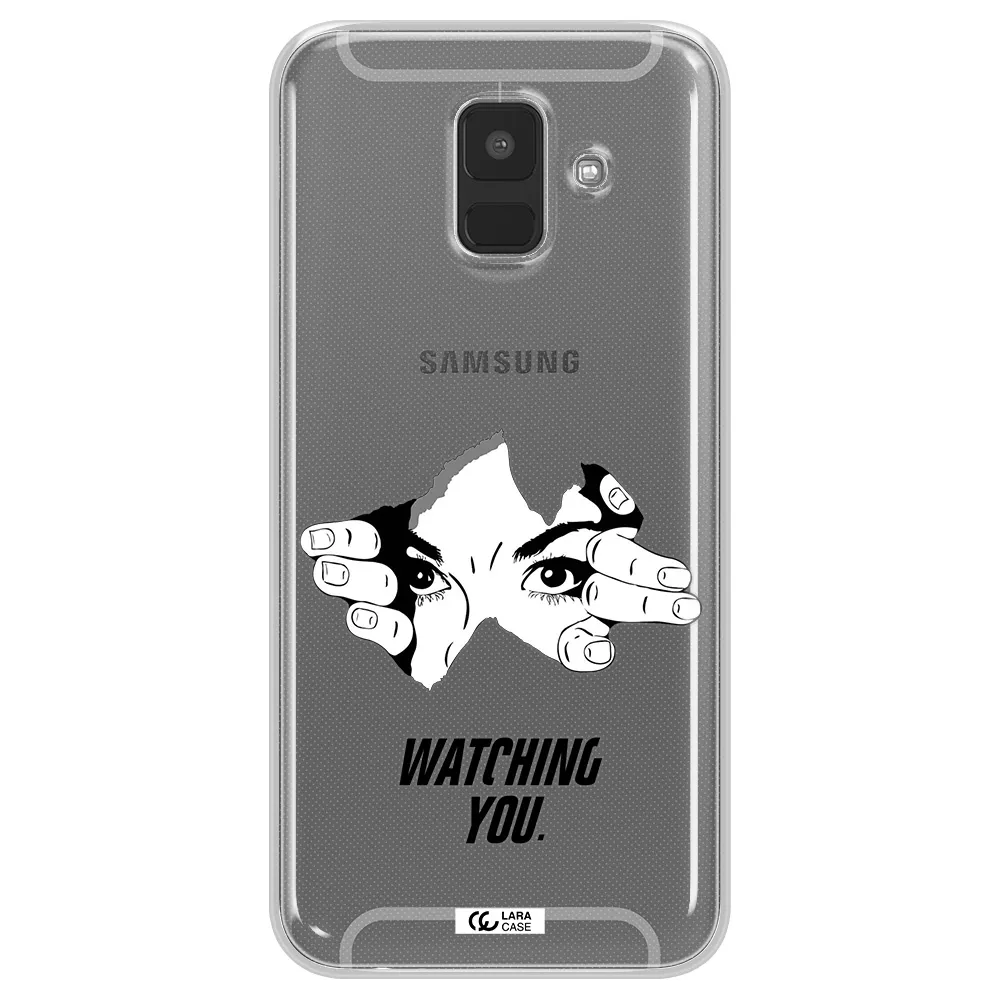 a hand with a hole in the wall Samsung A6 Clear TPU Case