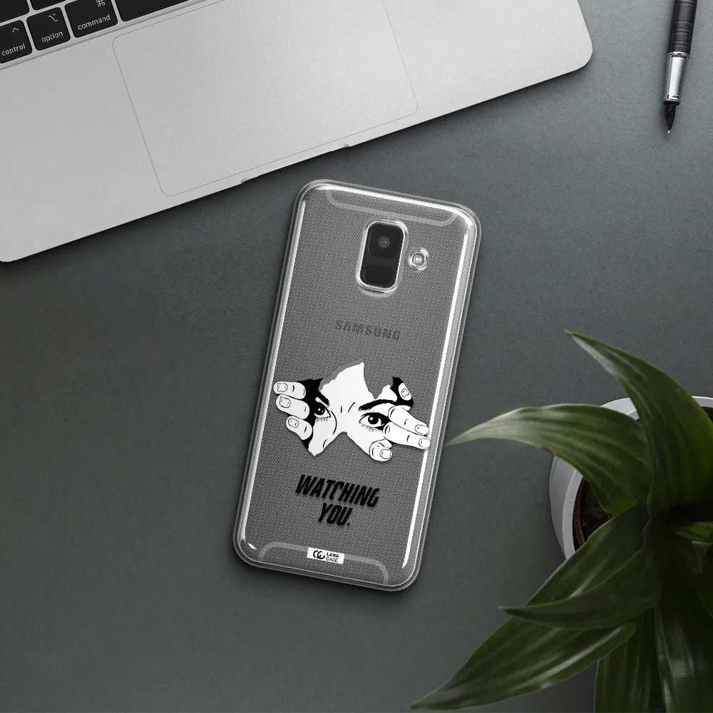 a hand with a hole in the wall Samsung A6 Clear TPU Case