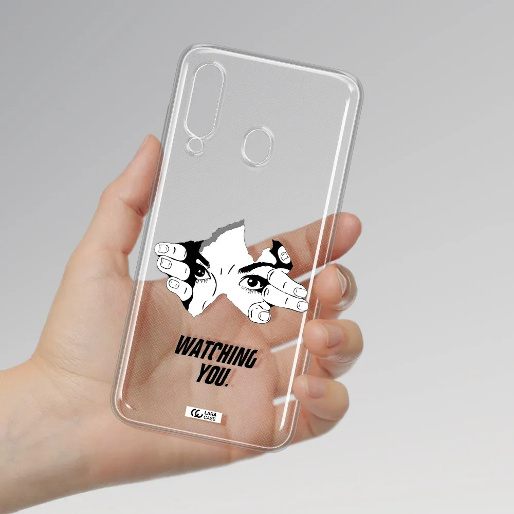 a hand with a hole in the wall Samsung A60 Clear TPU Case