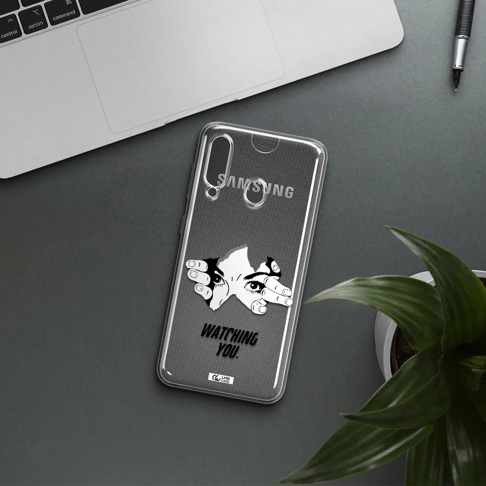 a hand with a hole in the wall Samsung A60 Clear TPU Case