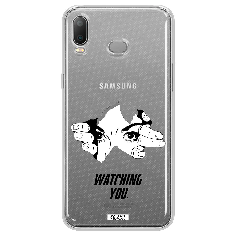 a hand with a hole in the wall Samsung A6S Clear TPU Case