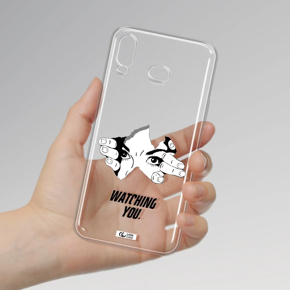 a hand with a hole in the wall Samsung A6S Clear TPU Case