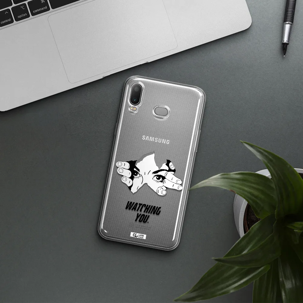 a hand with a hole in the wall Samsung A6S Clear TPU Case