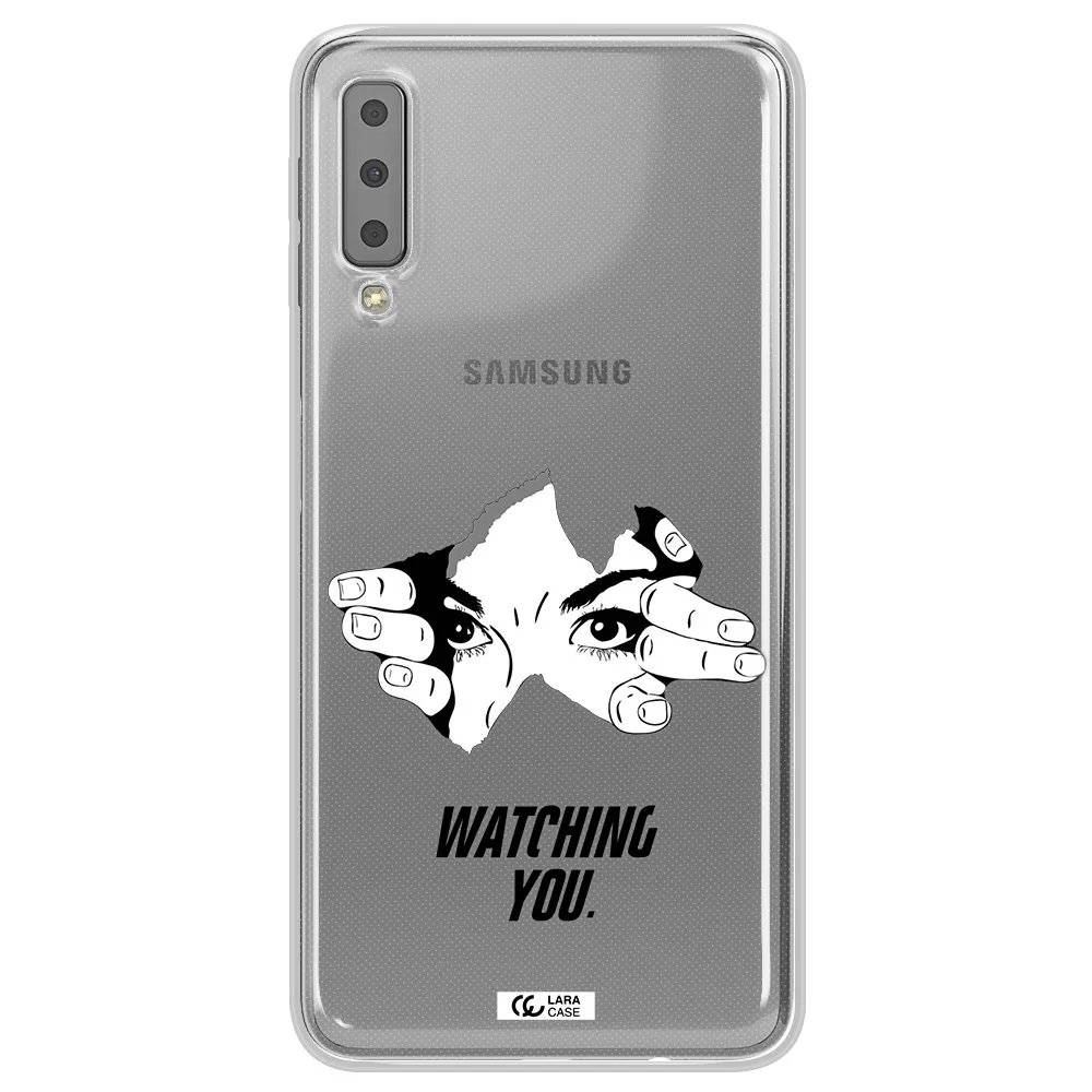 a hand with a hole in the wall Samsung A7 2018 Clear TPU Case