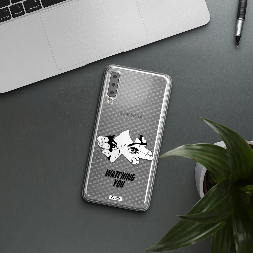 a hand with a hole in the wall Samsung A7 2018 Clear TPU Case