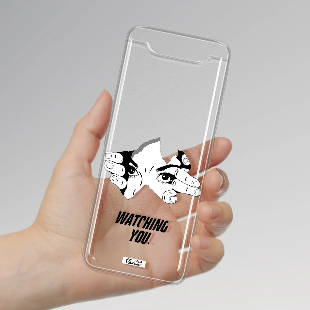 a hand with a hole in the wall Samsung A80 Clear TPU Case