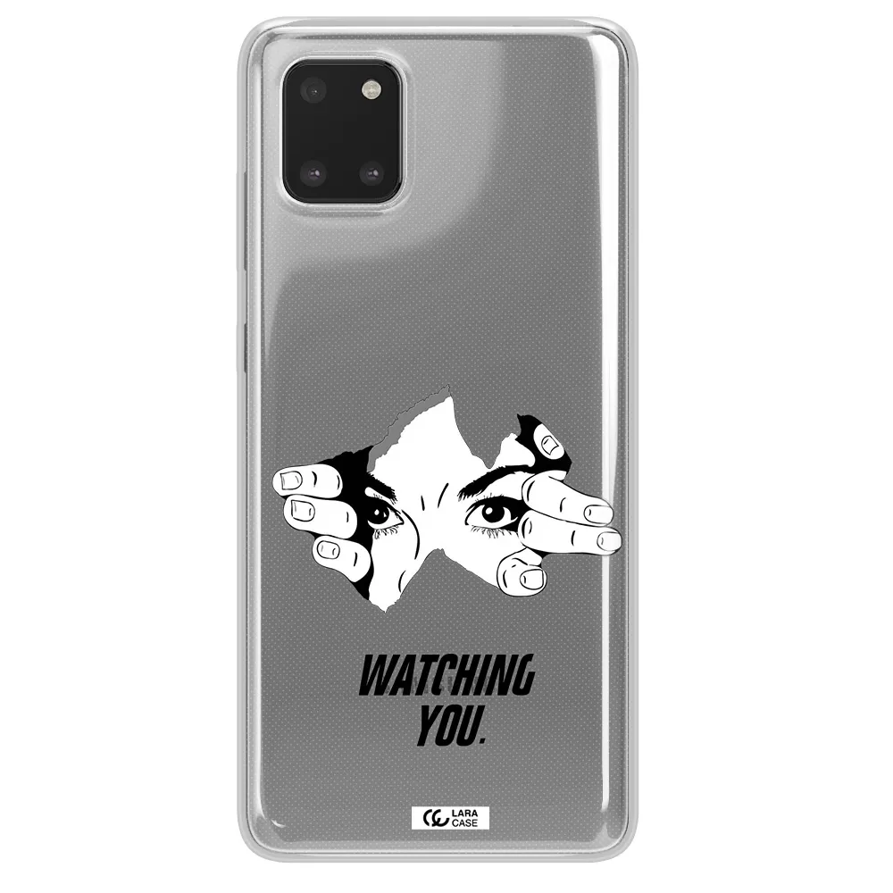 a hand with a hole in the wall Samsung A81 Clear TPU Case