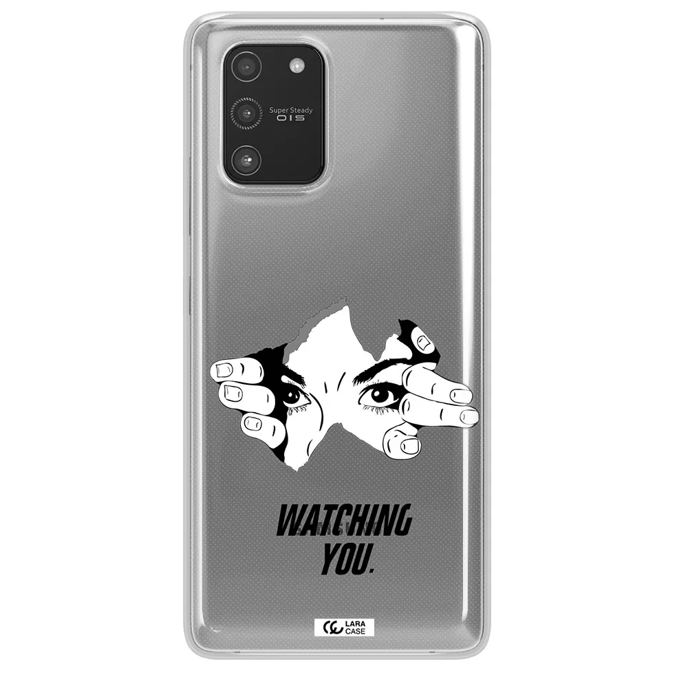 a hand with a hole in the wall Samsung A91 Clear TPU Case