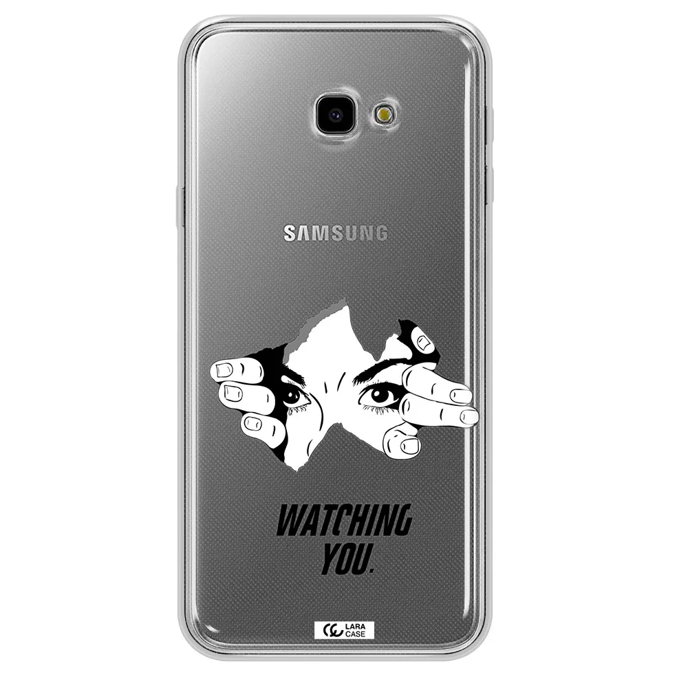 a hand with a hole in the wall Samsung J4 Plus Clear TPU Case