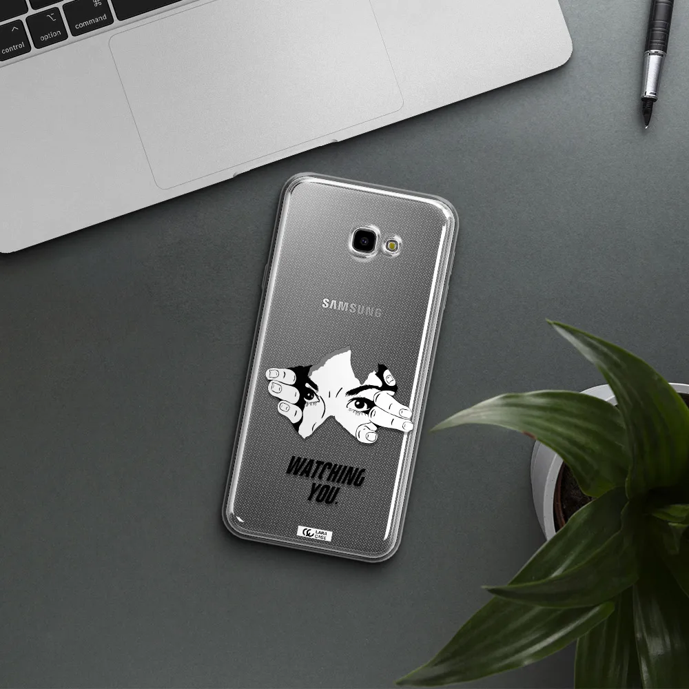 a hand with a hole in the wall Samsung J4 Plus Clear TPU Case