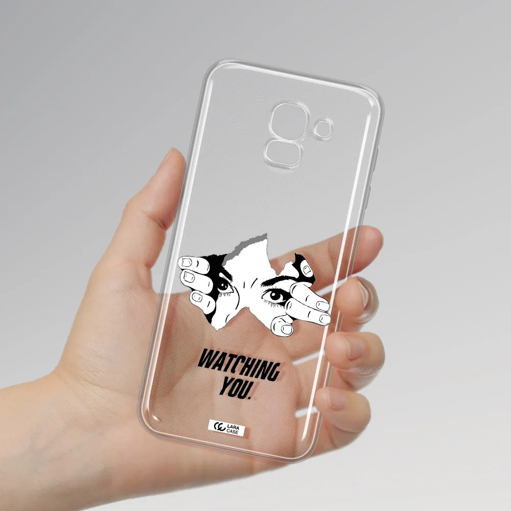 a hand with a hole in the wall Samsung J6 Clear TPU Case