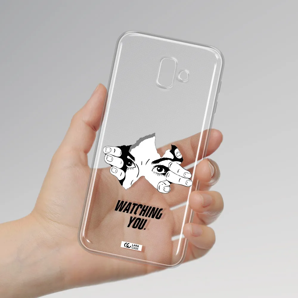a hand with a hole in the wall Samsung J6 Plus Clear TPU Case