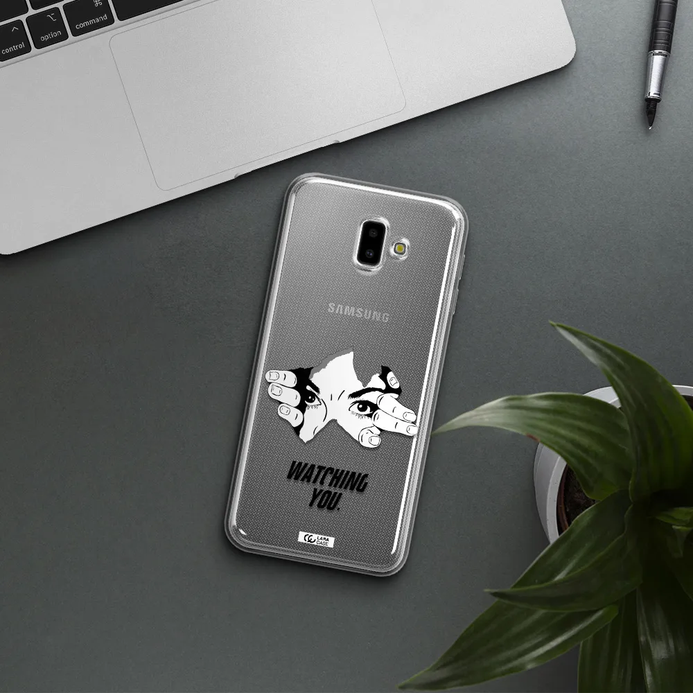 a hand with a hole in the wall Samsung J6 Plus Clear TPU Case