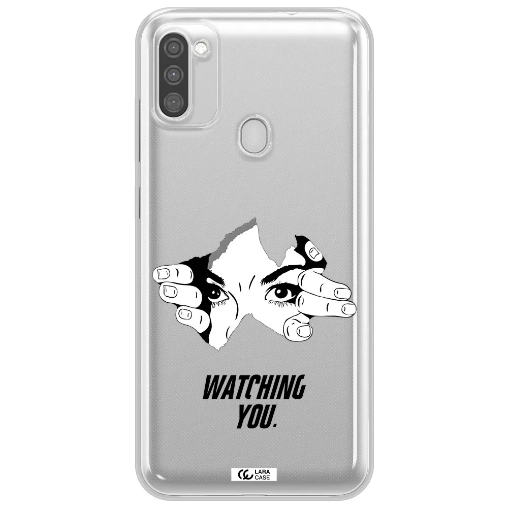 a hand with a hole in the wall Samsung M11 Clear TPU Case